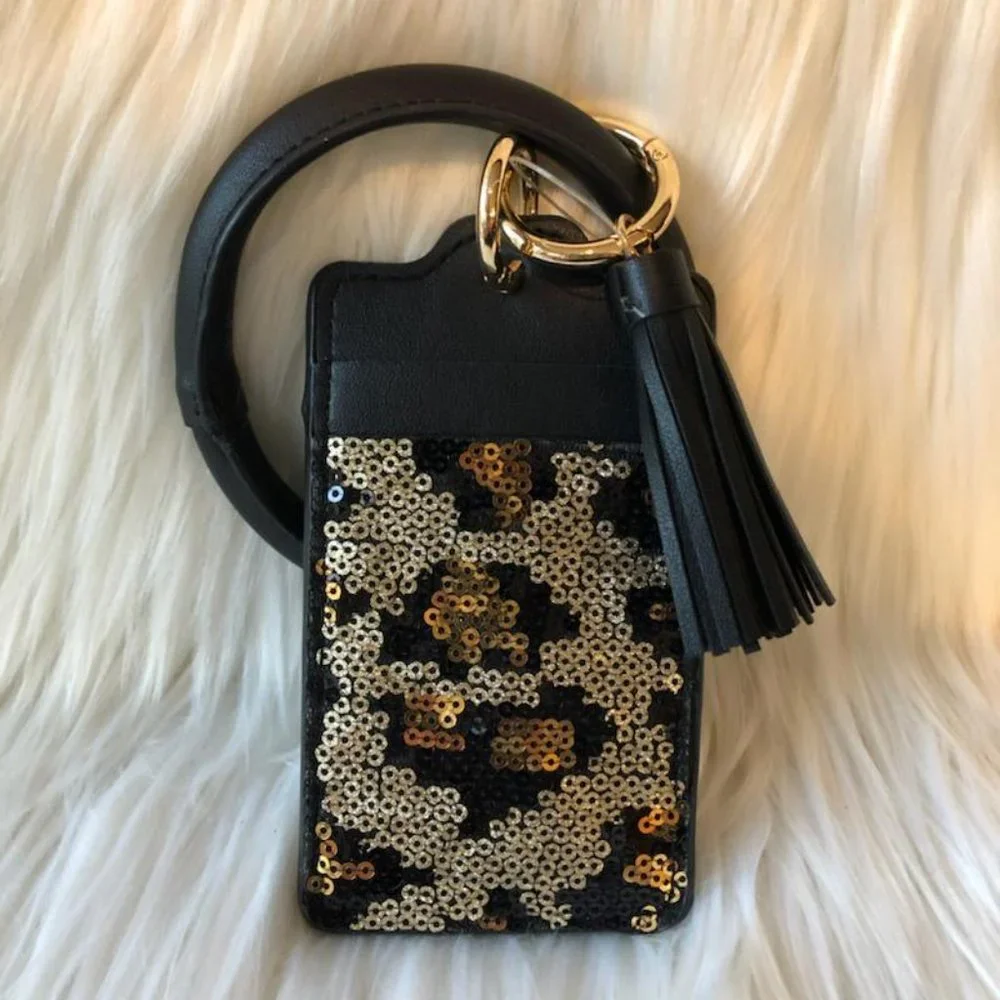 Imoshion Sequin Leopard Wristlet Card Case